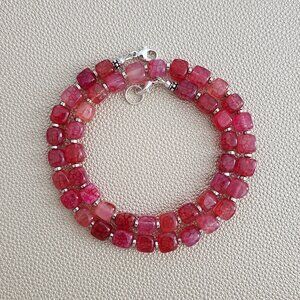 RED CRACKLE AGATE NECKLACE--18"